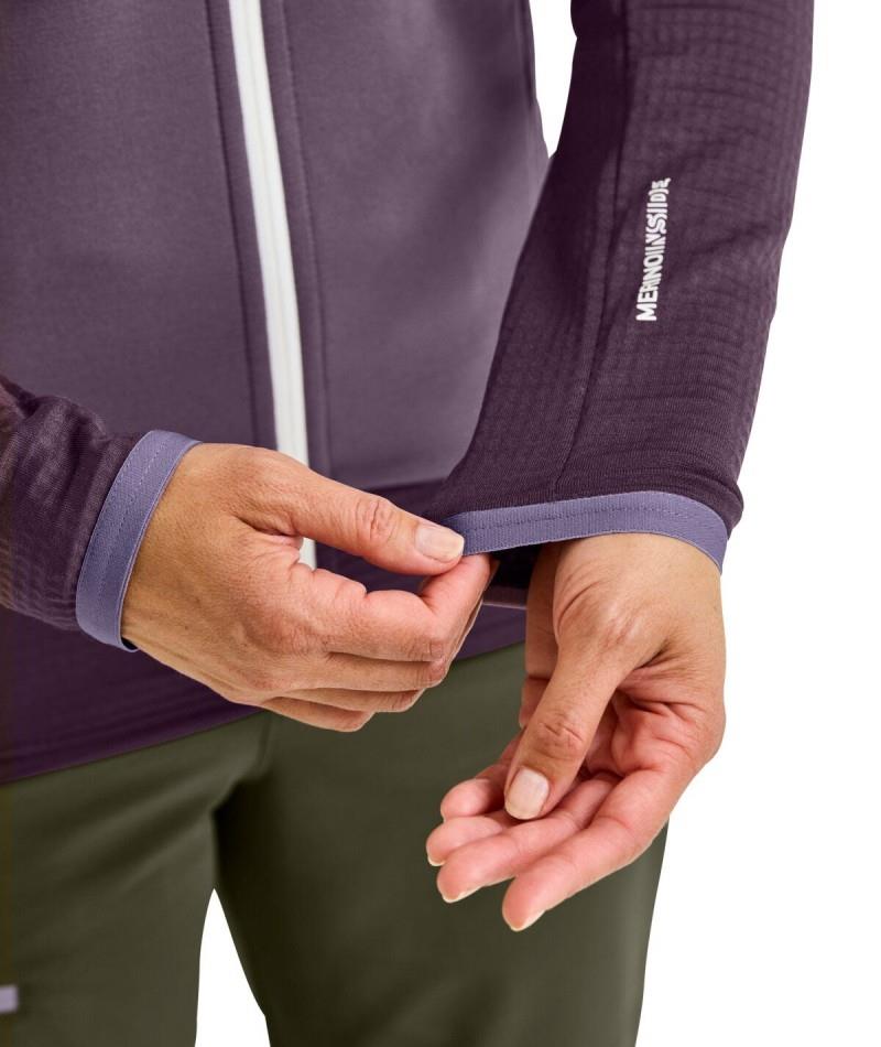 Fleece Grid Jacket - Womens - dark wild berry 1