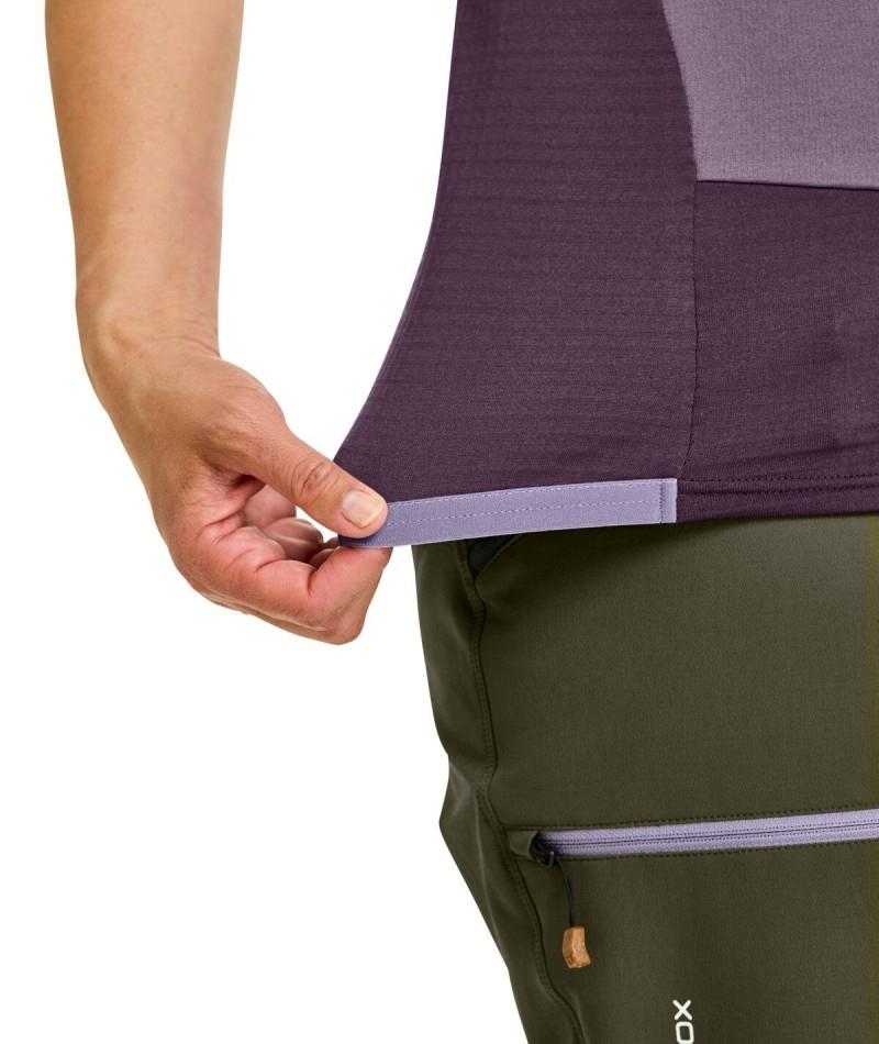 Fleece Grid Vest - Womens - dark wild berry 1