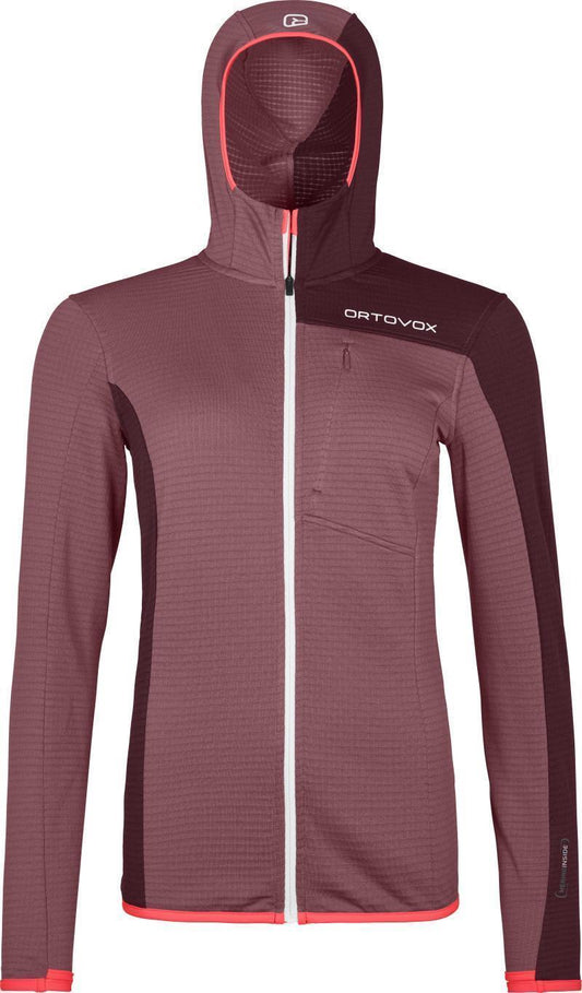 Fleece Light Grid Hooded Jacket - Womens - mountain rose 1