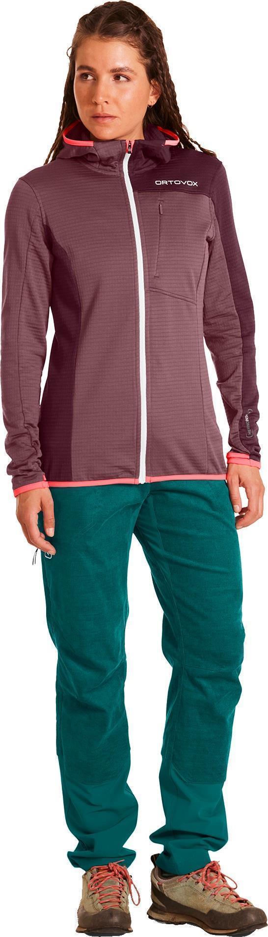 Fleece Light Grid Hooded Jacket - Womens - mountain rose 1