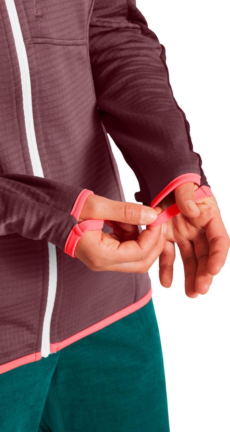 Fleece Light Grid Hooded Jacket - Womens - mountain rose 1