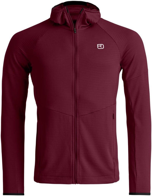 Fleece Light Grid Hoody - Mens - red malbec 1