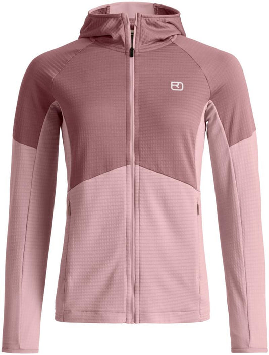 Fleece Light Grid Hoody - Womens - dawn rose 1