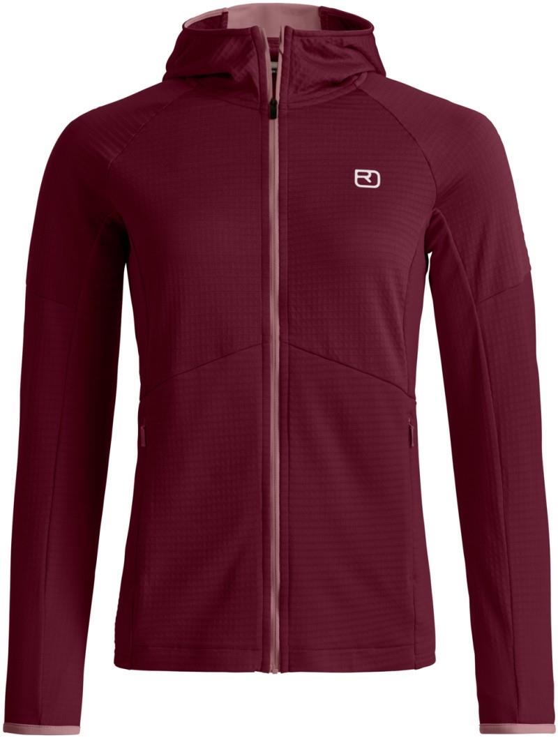 Fleece Light Grid Hoody - Womens - red malbec 1