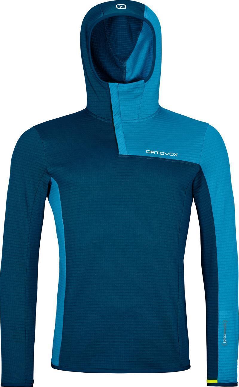 Fleece Light Grid Sn Hoody - Mens - petrol blue 1