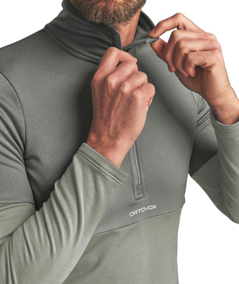 Fleece Light Zip Neck - Mens - green sage 1