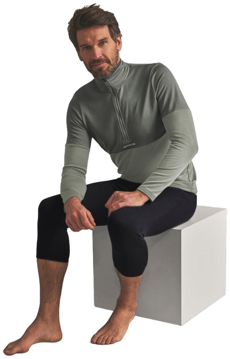 Fleece Light Zip Neck - Mens - green sage 1