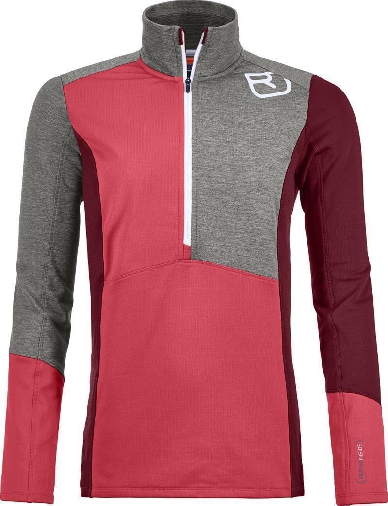 Fleece Light Zip Neck - Womens - hot coral 1