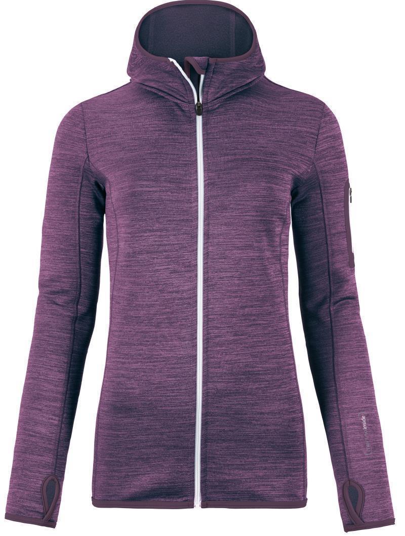Fleece Melange Hoody - Womens - aubergine blend 1