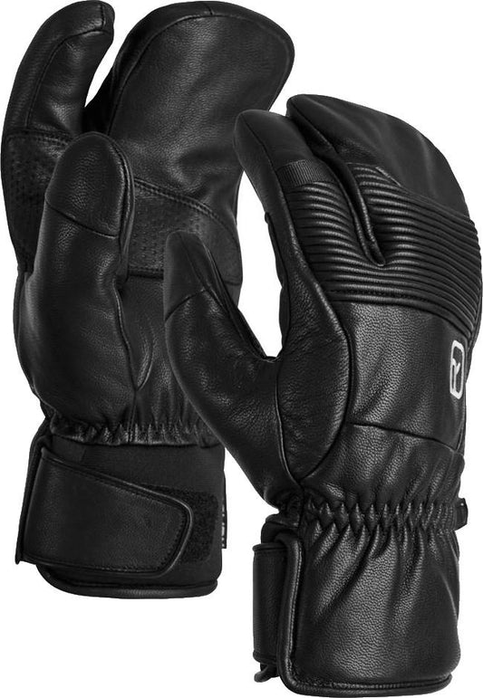Full Leather 3 Finger Gloves - black raven 1