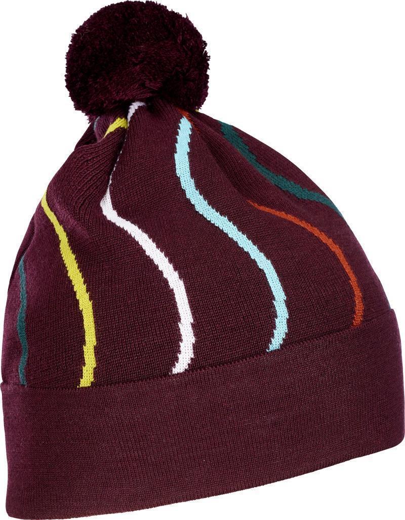 Line Finder Beanie - dark wine 1
