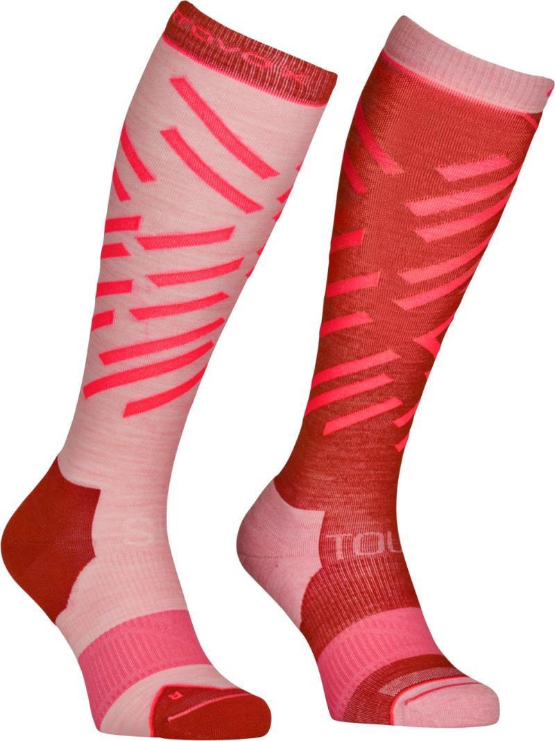 Ski Tour Long Socks - Womens - Sunset Orange 1
