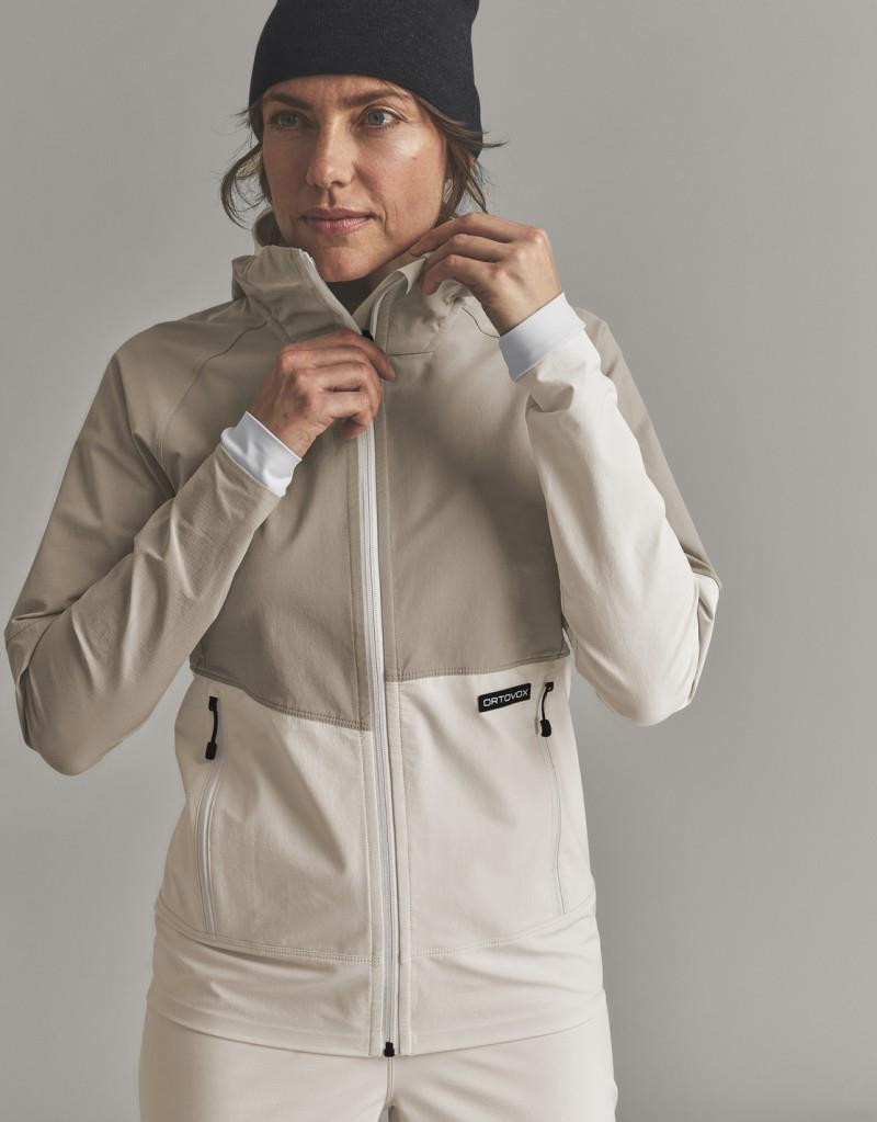 Venet Softshell Hooded Jacket - Womens - dark linen 1