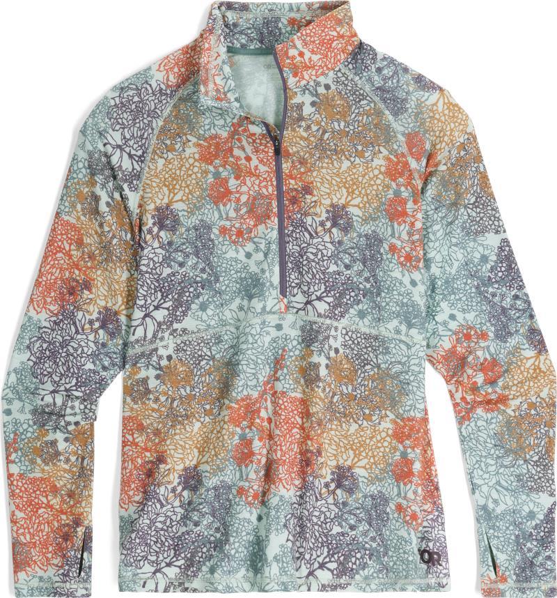 Alpine Onset Merino 150 Half Zip, Plus - Womens - Fresh Mint Floral 1