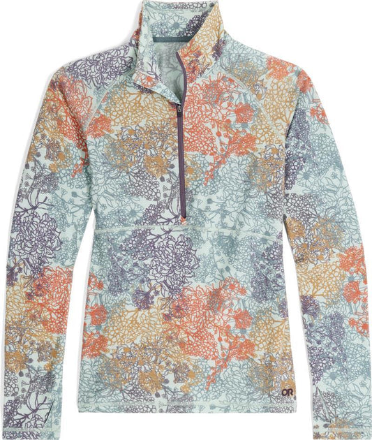 Alpine Onset Merino 150 Half Zip - Womens - Fresh Mint Floral 1
