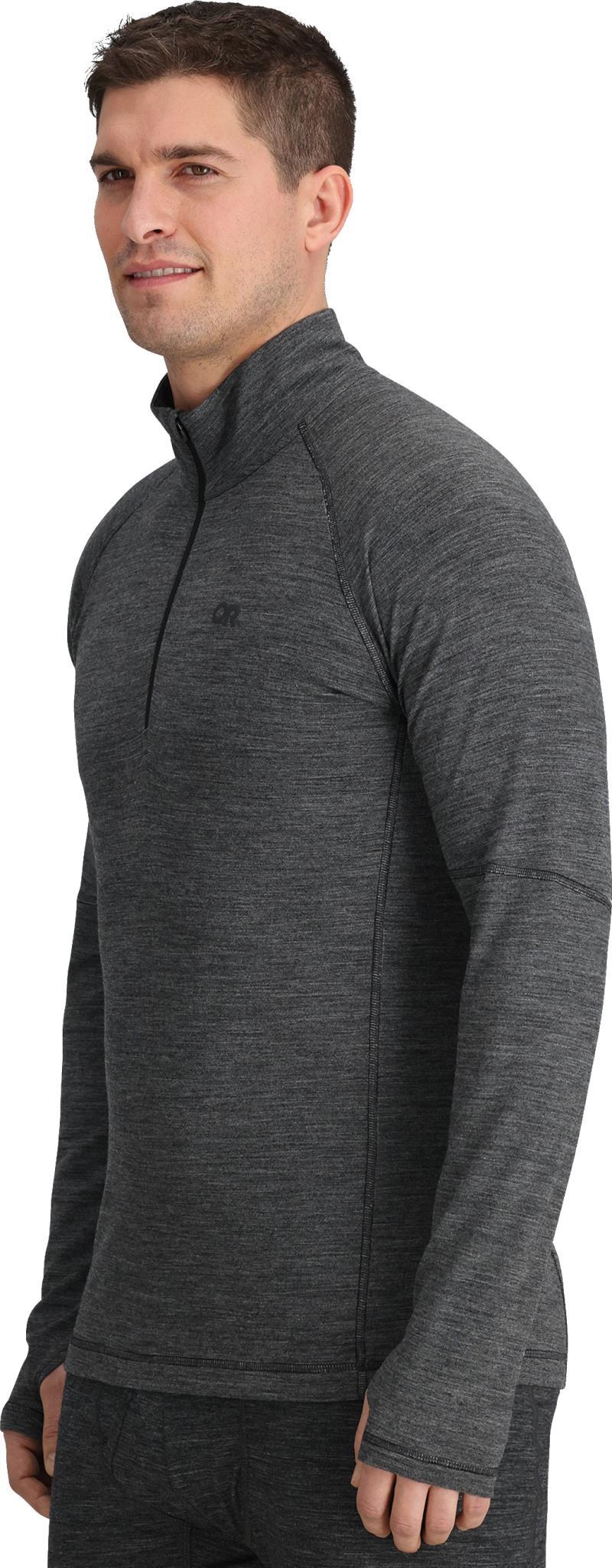 Alpine Onset Merino 150 Quarter Zip - Mens - black heather 1