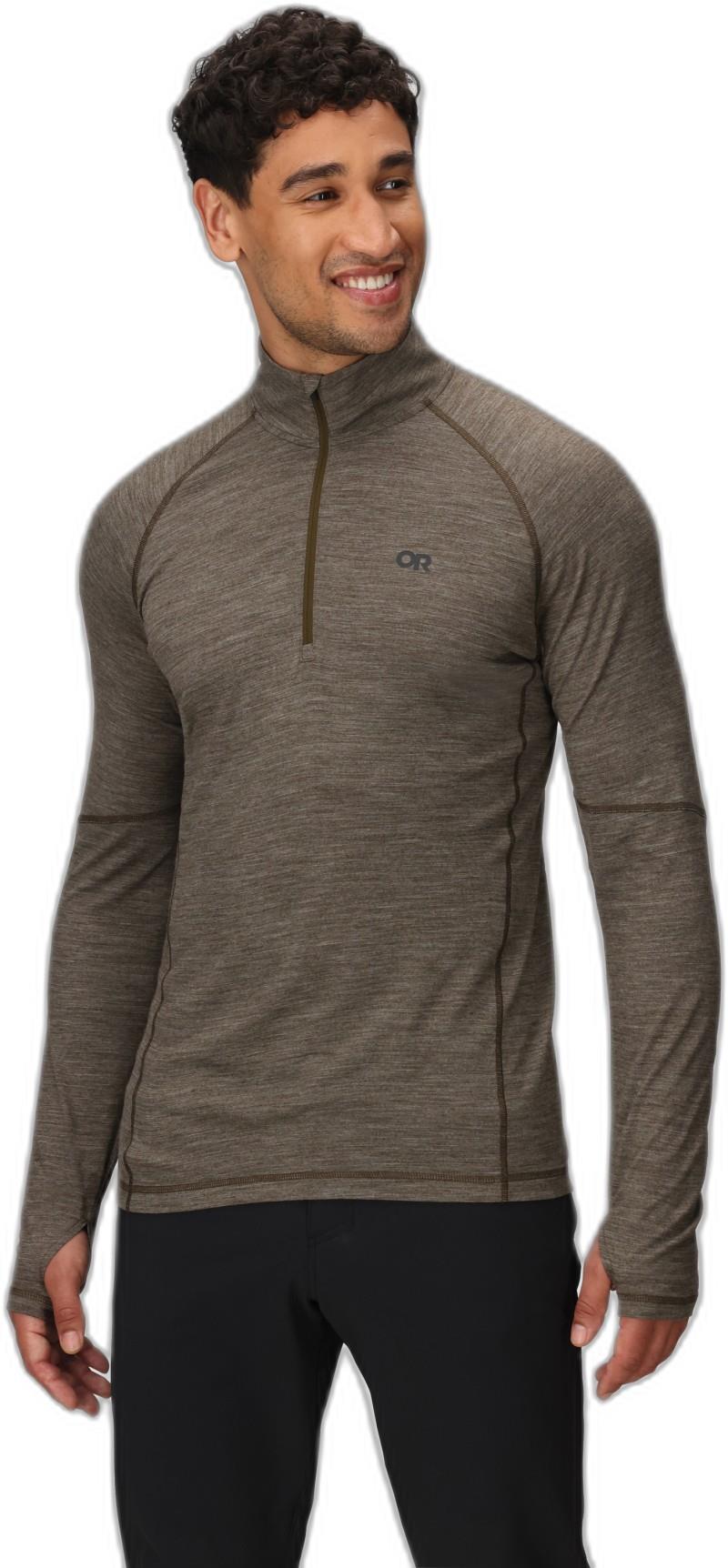 Alpine Onset Merino 150 Quarter Zip - Mens - dark olive heather 1