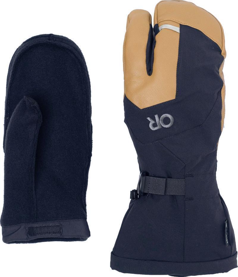 Arete Modular GTX 3-Finger Gloves - Black / Dark Natural 2