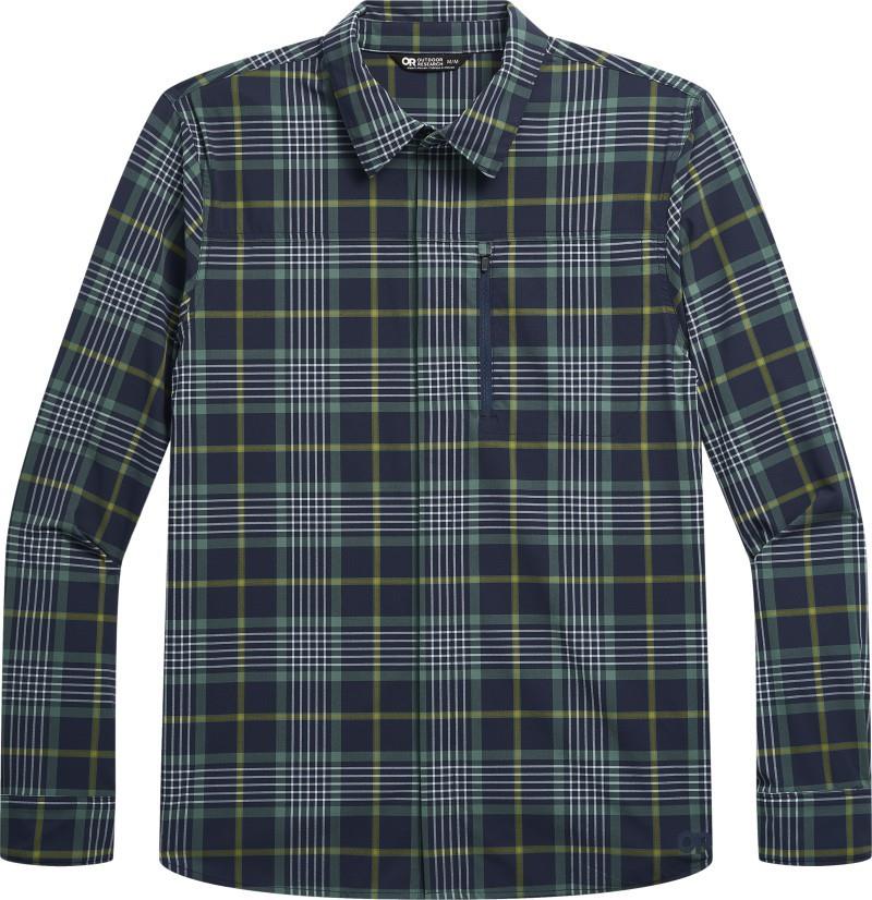 Astroman LS Sun Shirt - Mens - dark navy plaid 1