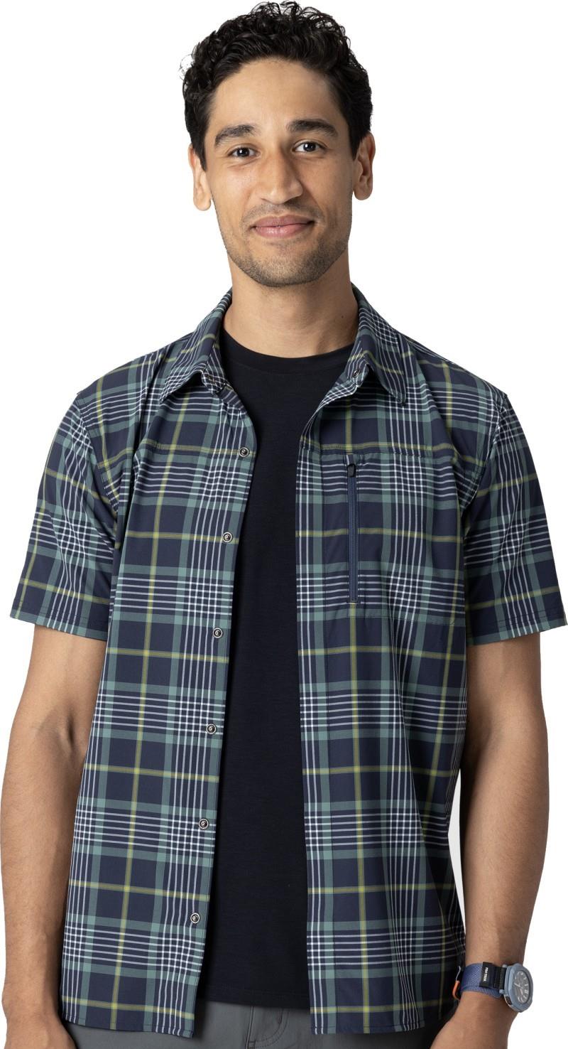 Astroman SS Sun Shirt - Mens - dark navy plaid 1