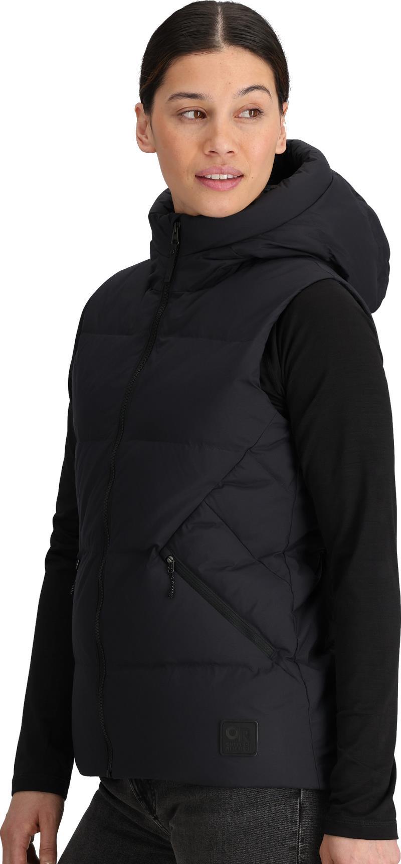 Coze Hooded Down Vest - Womens - black 1