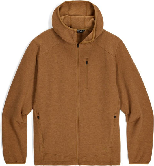 Crescent Fleece Full Zip Hoodie - Mens - bronze 1