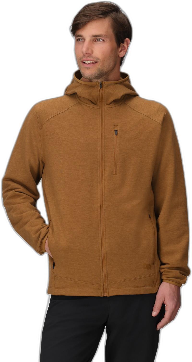 Crescent Fleece Full Zip Hoodie - Mens - bronze 1