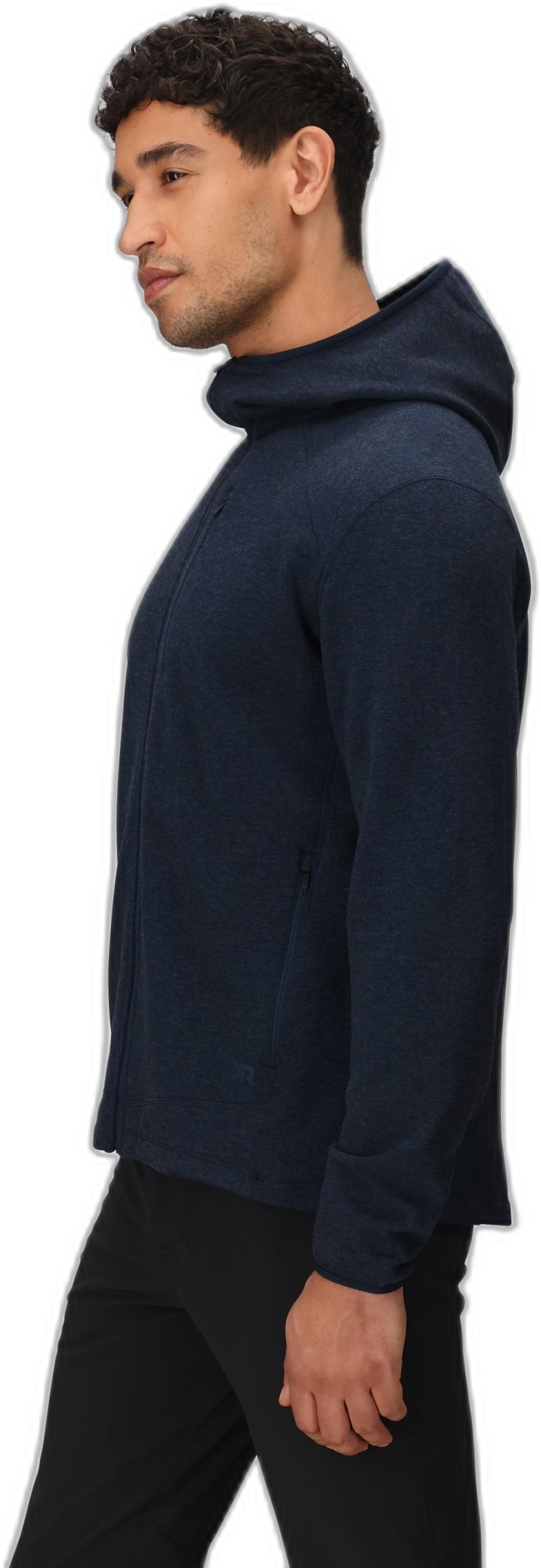 Crescent Fleece Full Zip Hoodie - Mens - dark navy 1