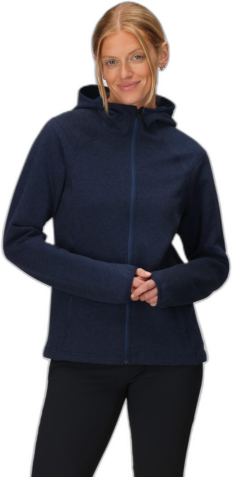 Crescent Fleece Full Zip Hoodie - Womens - dark navy 1