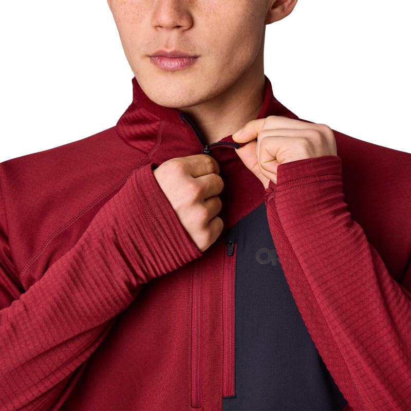 Deviator Fleece Half Zip - Mens - vermillion 1