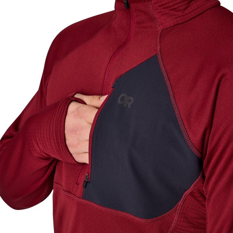 Deviator Fleece Half Zip - Mens - vermillion 1