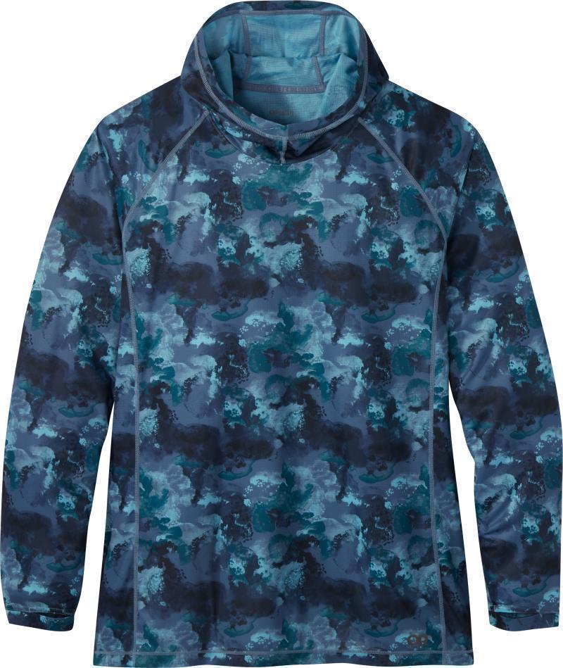 Echo Printed Hoodie, Plus - Womens - Deep Lake Watercolor 1