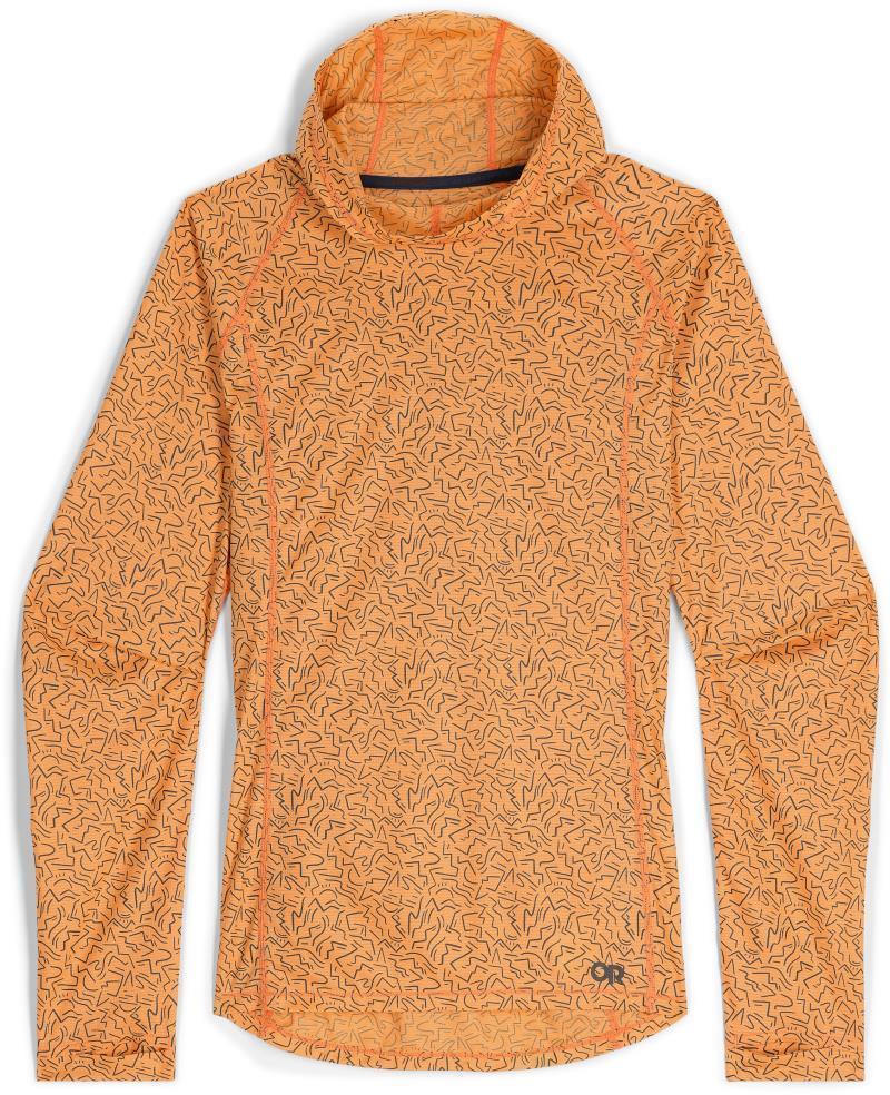 Echo Printed Hoodie - Womens - Orange Fizz Squiggle 1