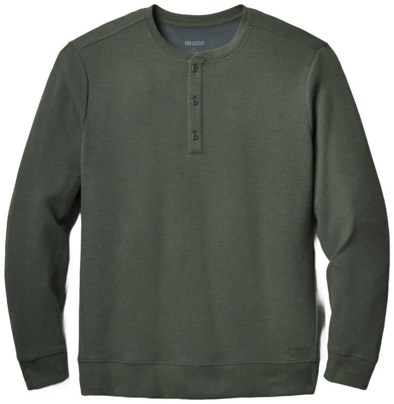 Eclipse Waffle LS Henley - Mens - dark laurel 1