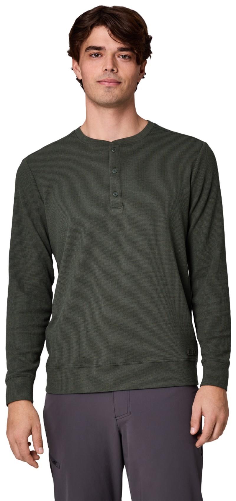Eclipse Waffle LS Henley - Mens - dark laurel 1