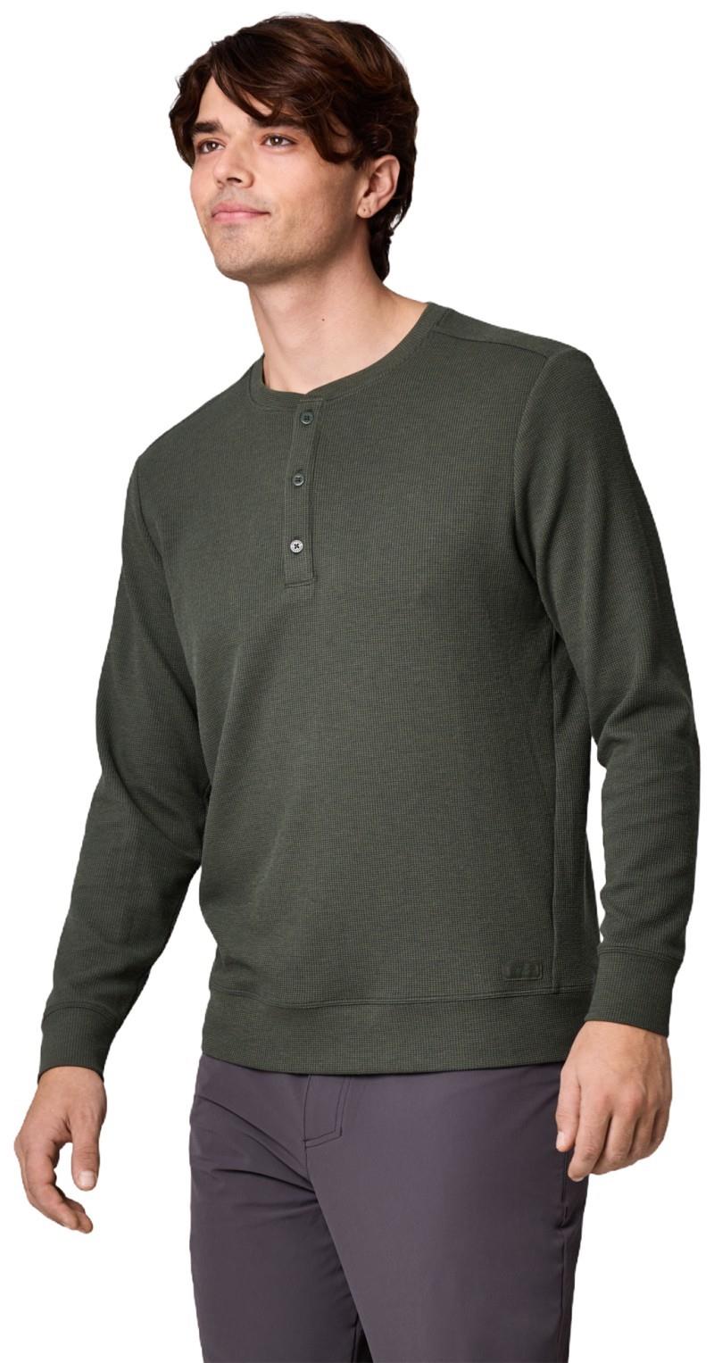 Eclipse Waffle LS Henley - Mens - dark laurel 1