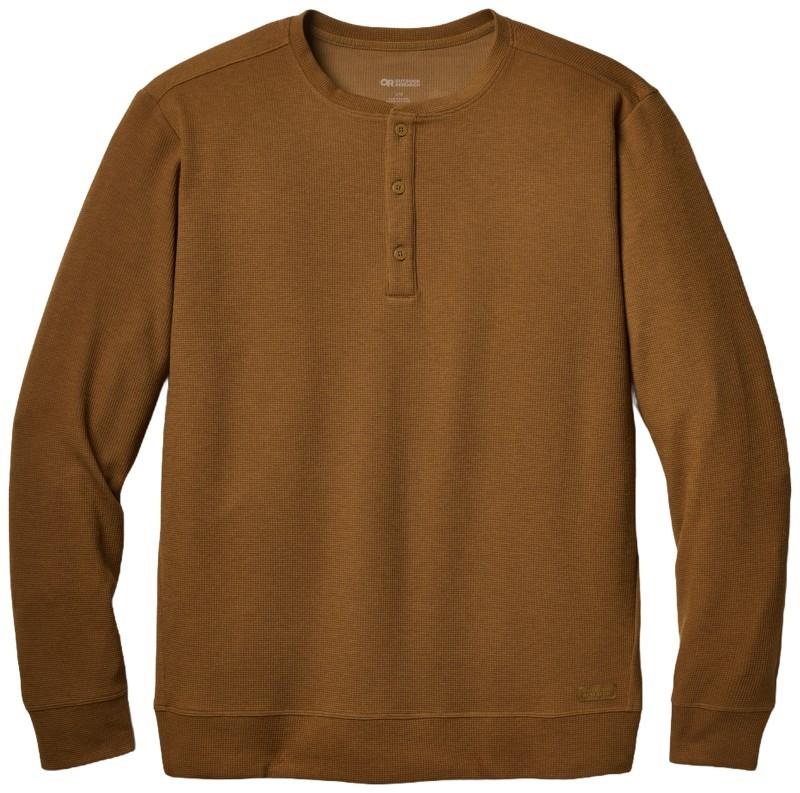 Eclipse Waffle LS Henley - Mens - pecan 1