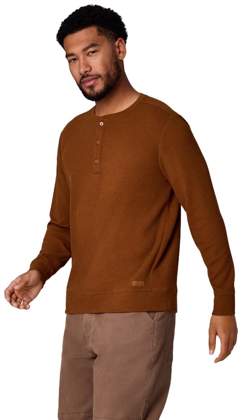 Eclipse Waffle LS Henley - Mens - pecan 1