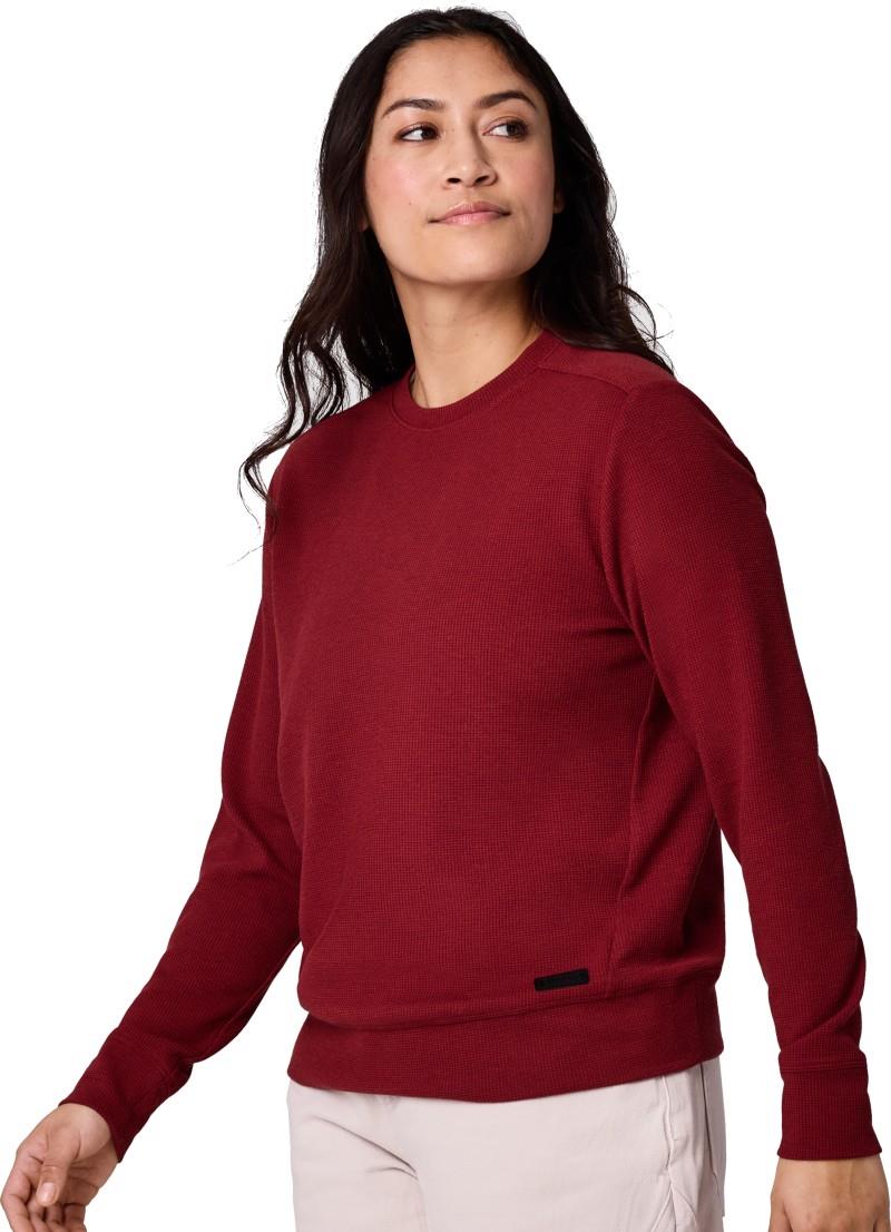 Eclipse Waffle LS Tee - Womens - vermillion 1