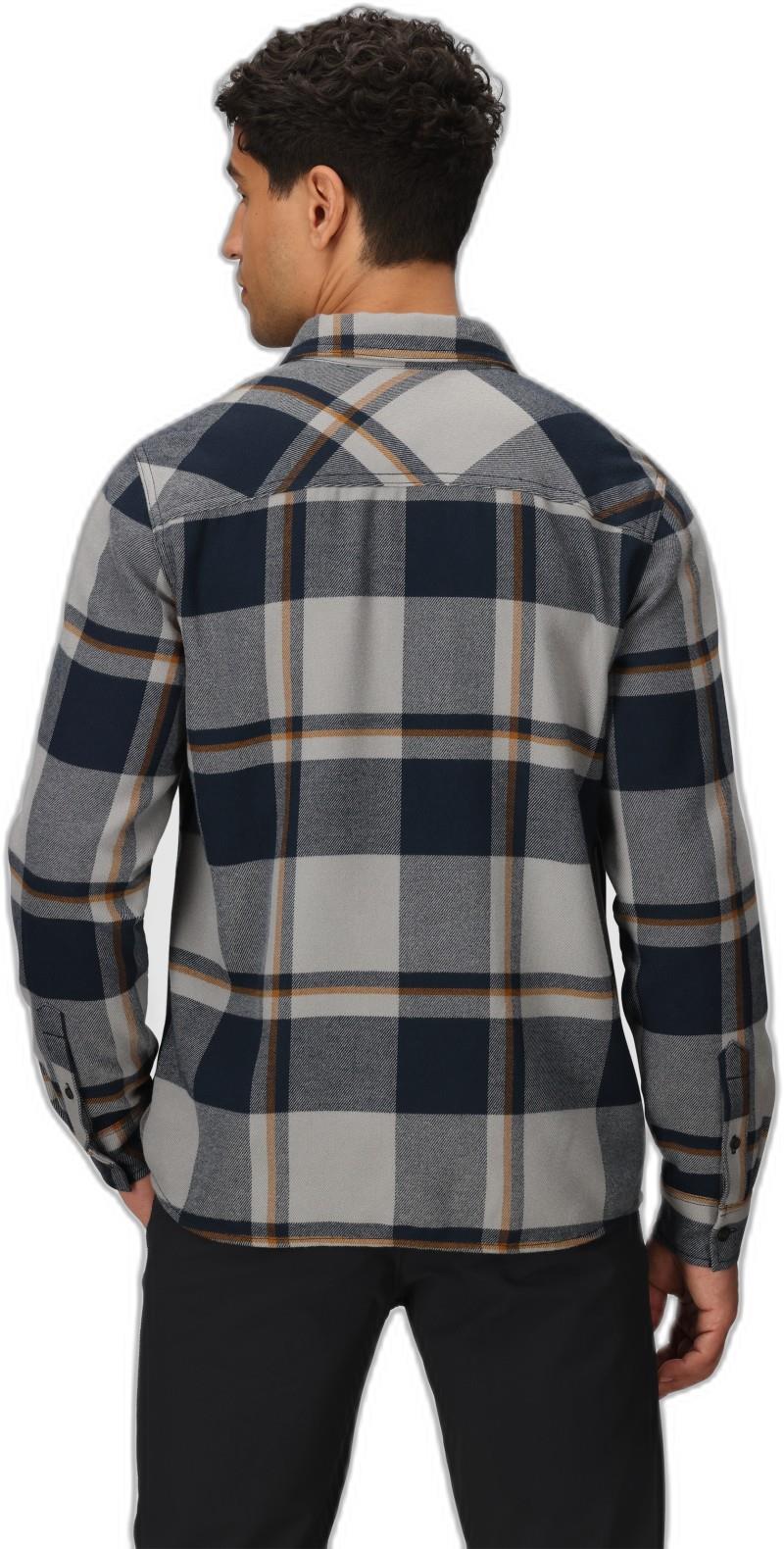 Feedback Flannel Twill Shirt - Mens - dark navy plaid 1