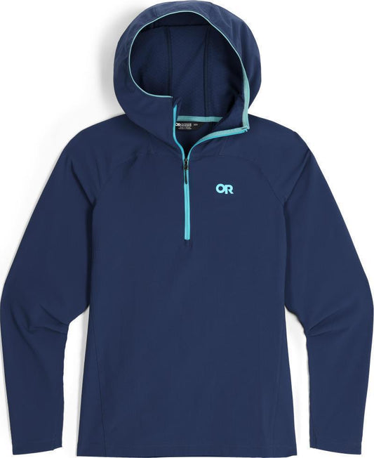 Freewheel Half Zip Hoodie - Womens - Cenote 1