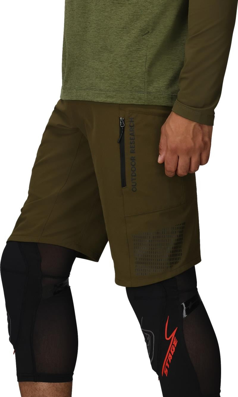 Freewheel MTB Ride Shorts - Mens - dark olive 1