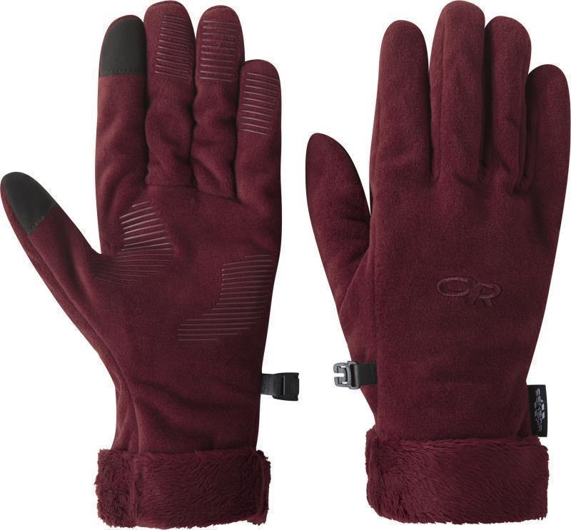 Fuzzy Sensor Gloves - Womens - Madder 1
