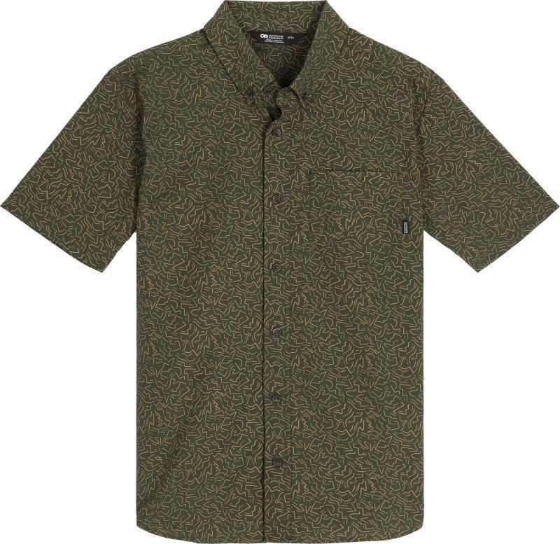 Rooftop SS Shirt - Mens - Verde Squiggle 1