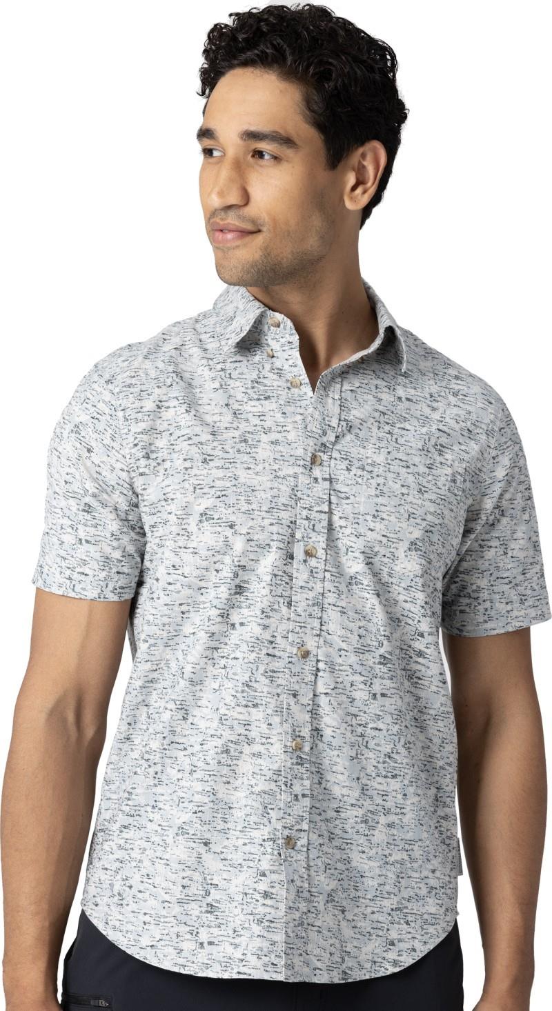 Rooftop SS Shirt - Mens - oyster traverse print 1