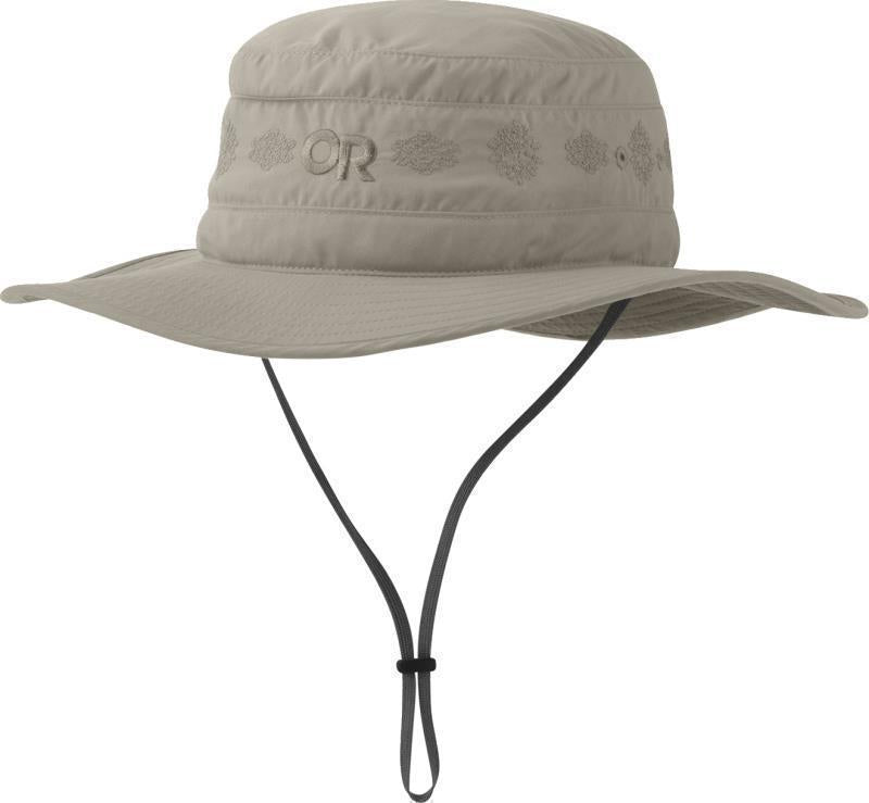 Solar Roller Sun Hat - Womens - Khaki - Rice Embroidery 1