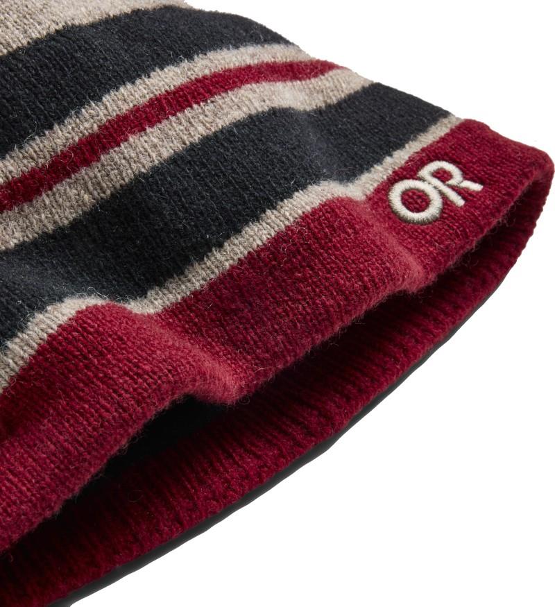 Spitsbergen Windstopper Beanie - vermillion stripe 1