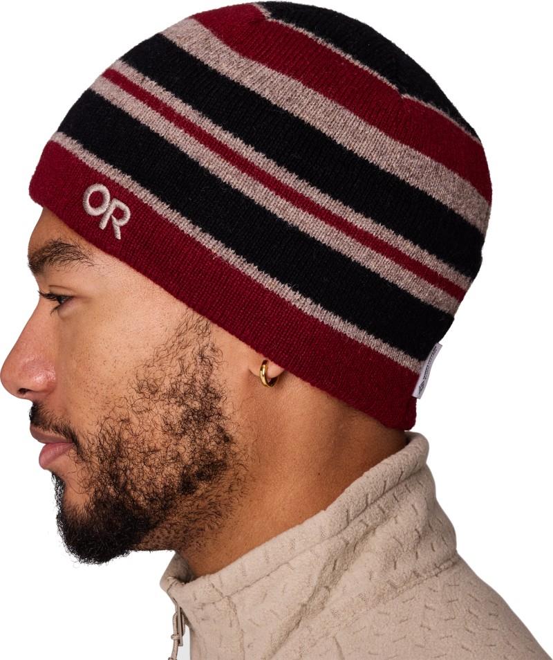 Spitsbergen Windstopper Beanie - vermillion stripe 1
