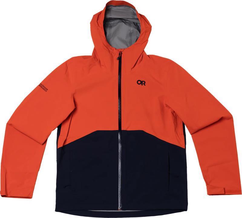 Stratoburst Stretch Rain Jacket - Mens - Spice / Dark Navy 1