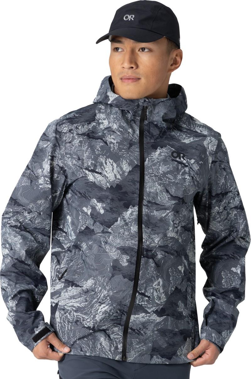 Stratoburst Stretch Rain Jacket - Mens - black baker print 1